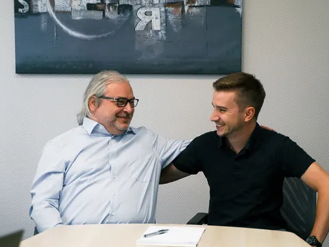 Herr Hertl und Herr Gröhbühl, Geschäftsführer